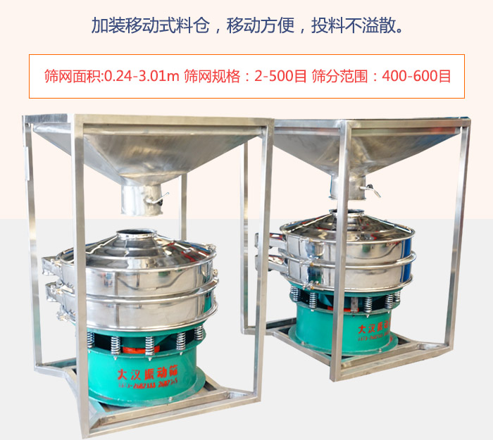 加裝移動式料倉，移動方便，投料不溢散。